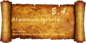 Blaskovics Ancilla névjegykártya